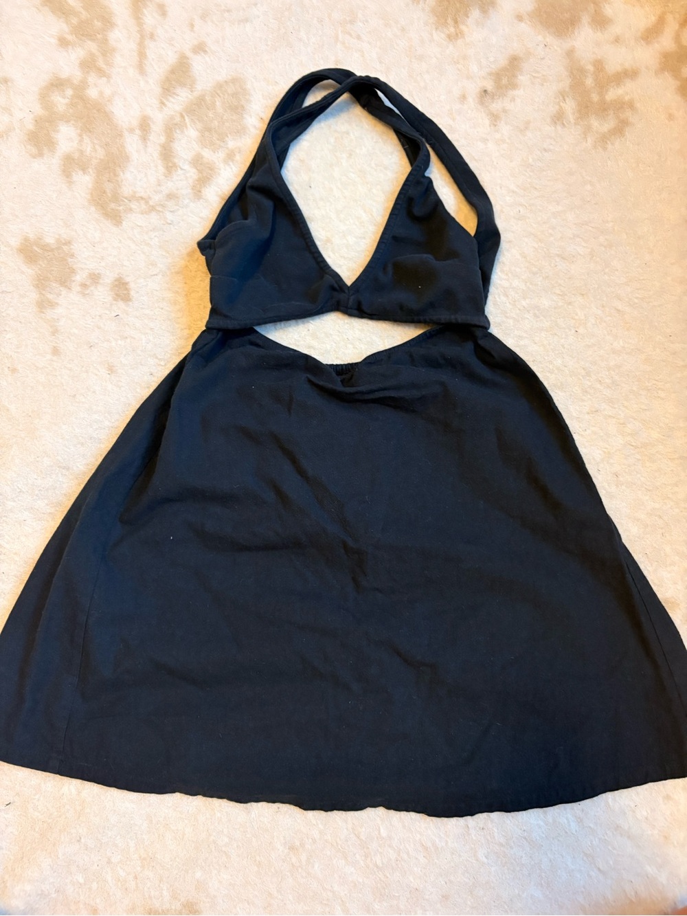 Free People Black Mini Halter Cutout Dress